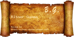 Bitner Gyoma névjegykártya